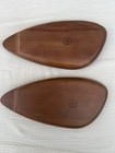 1960s Japanese Wooden Appetizer Snack Cocktail Coasters Vintage Mcm Set Of 2