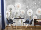 Dandelions Photo Wallpaper Floral Wall Mural 3d Paper Poster Concrete Decor
