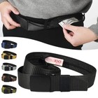 Travel Security Belt Hidden Money Pouch Wallet Pocket Waist Belt Safe Non-metal