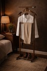 Vintage Italian Valet Stand By Invento Mid Century Modern Wooden Clothes Stand