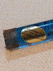 Vintage Mcm Blue Silverleaf Lucite Single Candle 11  Candle Gregorian Copper
