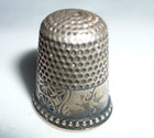 Antique vintage Sterling Silver Sewing Thimble Engraved No  8 Star