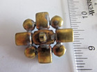 Stunning Czech Vintage Style Glass Rhinestone Button     Turquoise Purple