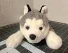 Fao Shwartz Wolf Husky Plush Stuffed Animal Toy Realistic Gray White Blue Eyes 