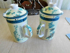 Chinese Ceramic Tea Cup Mugs With Infuser Strainer And Lid Set Of 2 free Ship 