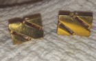 Vintage Gold Tone Rectangle Shape Men s Retro Cuff Links