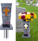 Solar Cemetery Grave Vase With Led For Fresh artificial Flowers Headstones