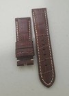 Authentic New Panerai 24 22mm Oem Brown Alligator Watch Strap For Tang Buckle 