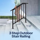 2 Pack Outdoor Stair Hand Rails 3 Step Porch Deck Railing Kit     Galvanized Steel
