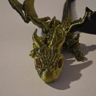 Green Tone Fantasy Dragon Figurine Statue With Wings Decorative Collectible