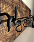 Handmade Wrought Iron Pot   Pan Wall Rack     Rustic Kitchen Organizer With Hooks