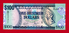 100 Dollars 2022 Nd 2006-2024  Guyana Unc Note Sign  Bobind Ganga   Jagdeo P-36e
