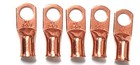5 Lot 2 Awg Ring 3 8  Hole Terminal Lug Bare Pure Copper Uninsulated 2 Gauge