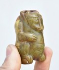 2 2 old Chinese Xiu Jade Carved Fengshui Animal Bear Statue Pendant