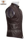 Men   s Medieval Brown Leather Vest Renaissance Viking Larp Lace Up Uk Jerkin Vest