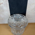 Vintage Gorham King Edward Covered Biscuit Jar 7  Heavy Lead Crystal Glass Jar
