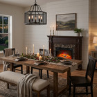 Electric Fireplace Mantel Freestanding Stone Led Flame Timer Heater 45x11x40