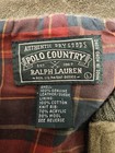 Vintage Polo Country Ralph Lauren Rugged Suede Bomber Large Moss Cotton Lined
