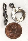 Estate 925 Sterling Silver Wire   Hammered Pattern Toggle Clasp Finding Set