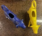 2 Cow Creamer Pitchers Blue   Yellow 7  Long