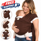 Baby Wrap Carrier For Newborns Infant Sling Hands-free Babywearing Carrier Brown