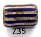Old  Worn Antique Venetian Chevron Trade Bead African From Estate Z35  Bg 75