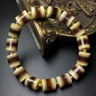 Tibetan Buddhism Agate 1 Stripe Healer Medicine Dzi Beads Amulet Bracelet G1424