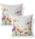 Spring Floral Pillow Covers 18x18 Set Of 2 18x18 Inch Floral Cute   New  