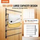 Vevor Wall Mounted Saddle Rack Six Tiers English   Western Horse Saddle Stand