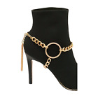 Women Gold Chain Boot Bracelet Shoe Circle Under Charm Tassel Fringe Biker Style