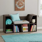 Kids Reading Bench With Storage Bookcase  Dark Chestnut
