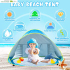 Baby Beach Tent Pop Up Portable Shade Pool Uv Protection Sun Shelter For Infant
