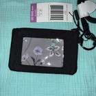 Vera Bradley New Lighten Up  Zip Id Case   Lanyard Black - Nwt
