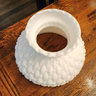 Vtg Milk Glass Diamond Quilted Quilt Lamp Shade Student Hurricane 6 75  Fitter