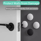 6pcs 2   Door Stoppers Wall Protector - Round Silicone Door Knobs Guard Wall Shi