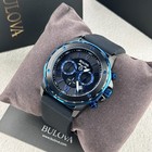 Bulova Marine Star Black Dial 44mm Chronograph Silicone Strap Men s Watch 98b308