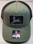 John Deere Black Patch On  Richardson 112 Trucker Hat Snapback Loden black