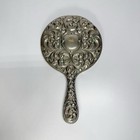 Vintage Hand Mirror  Nouveau Silver With Floral Design  Marked Epn