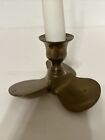 Brass Nautical Ship Boat Propeller Candlestick Candle Holder Vtg  Made In India