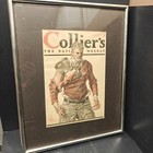1916 Collier s Magazine Football Cover Art Framed Vintage Style Print