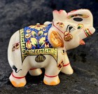 India Elephant Marble Hand-carved Statue For Home Decor gifting  Enamel Embossed