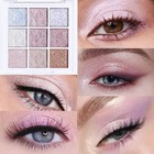 Pink White Glitter Shimmer Sparkle Eye Shadow Palette  Warm Pastel 9 Colors S   