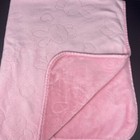 Pitter Patter Pink Baby Blanket Embossed Bunnies Hearts Velour Security  Lovey 