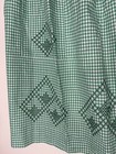 Vintage Handmade Half Apron Waist Green Gingham Check Tie Waist Pocket