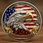 250th Anniversary Eagle Commemorative Challenge Coin Featuring Advanced Relief