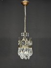 3 Matching Antique   Vintage  Brass French Crystal Chandelier Light Fixtures