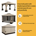 10 x12  Outdoor Canopy Gazebo Double Roof Patio Fabric Mosquito Netting Curtain