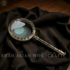 Antique Heavy Brass Magnifying Glass Solid Vintage Magnifier   Premium Gift