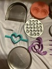 Vintage Easy Bake Oven Pans  Accessories Lot Waffle Pan Real Meal Pan Donut Pan