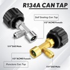 9 Pcs R134a Adapter Tool Kit Include Self Sealing Can Tap R134a Puncture Can 